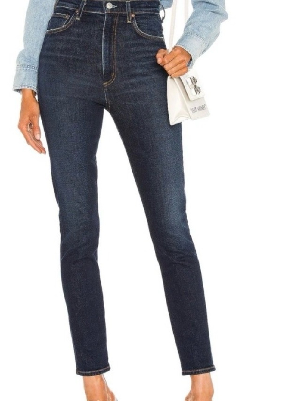 AGOLDE Pinch Waist High Rise Skinny Jeans Womens